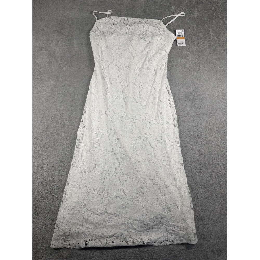 NWT 1.STATE Women's Lace Cowl Neck‎ Midi Dress White Size Small